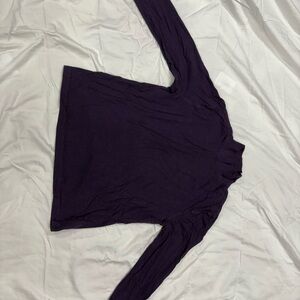 Lands' End Women's Deep Purple Long Sleeve Mock Neck
